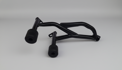 Black metal bracket on a white background