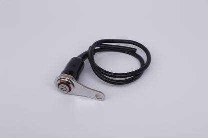 Mechanical switch with a cable on a white background