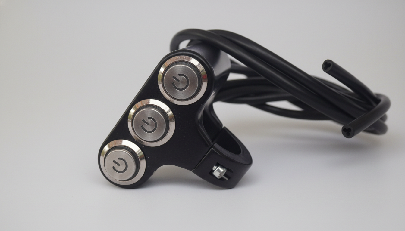Universal Handlebar Triple Push Button Metallic Switch with LED – ON/O ...